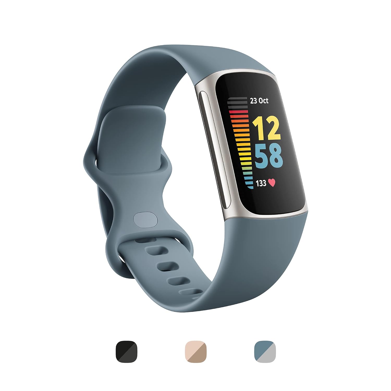 Fitbit Charge 5 Advanced Fitness and Health Tracker (Steel Blue/Graphite)