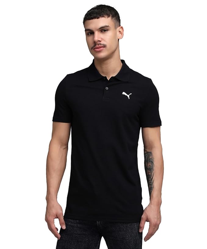 Puma Men's T-shirt, Essentials Logo Tee, Black
