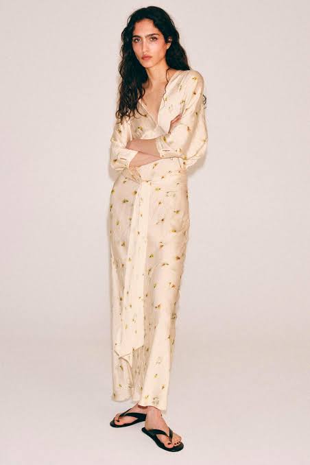 Zara Women's Printed Maxi Dress (Floral, Size L)